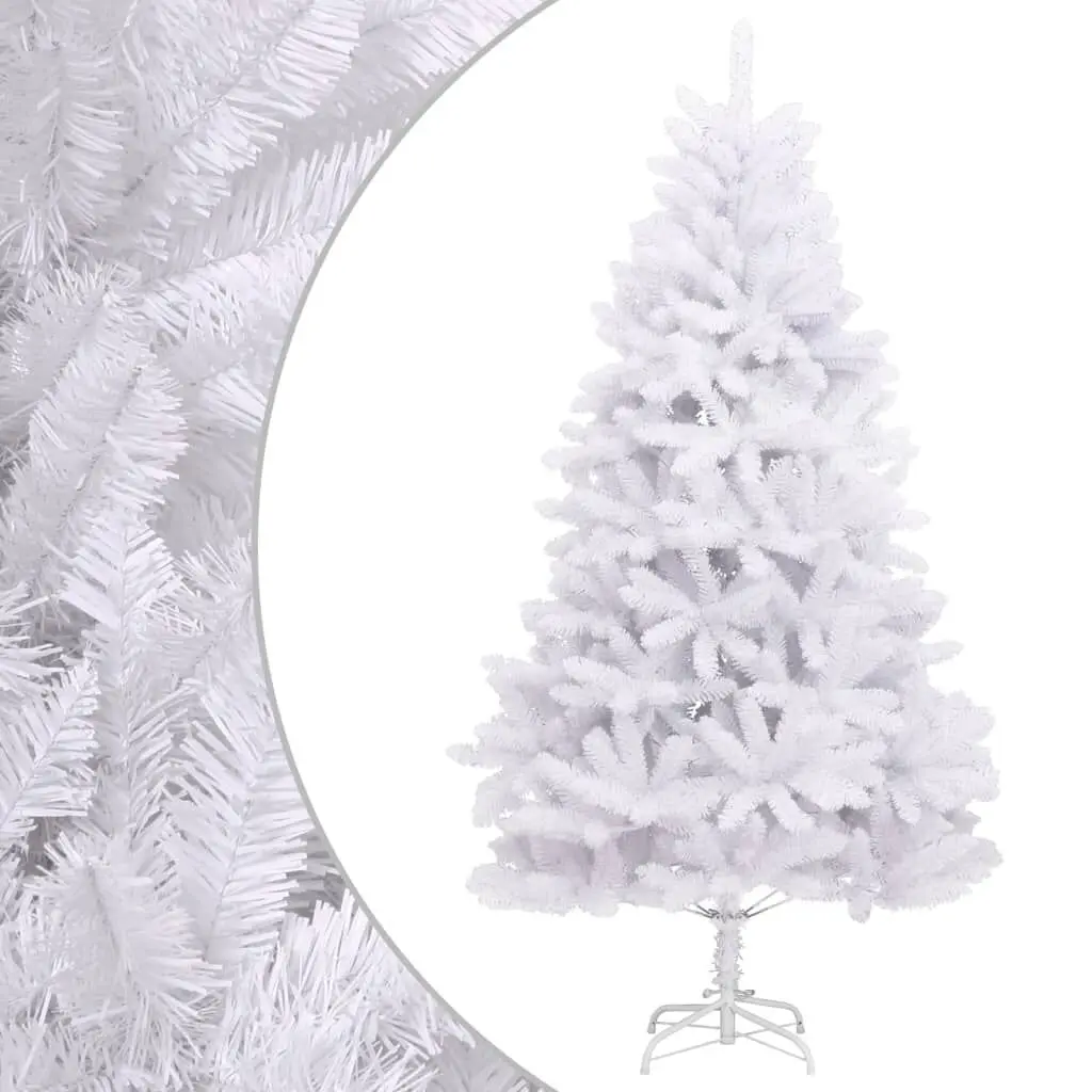 Artificial Hinged Christmas Tree Stand White 70.9 Inches Premium Flocked Christmas Decor