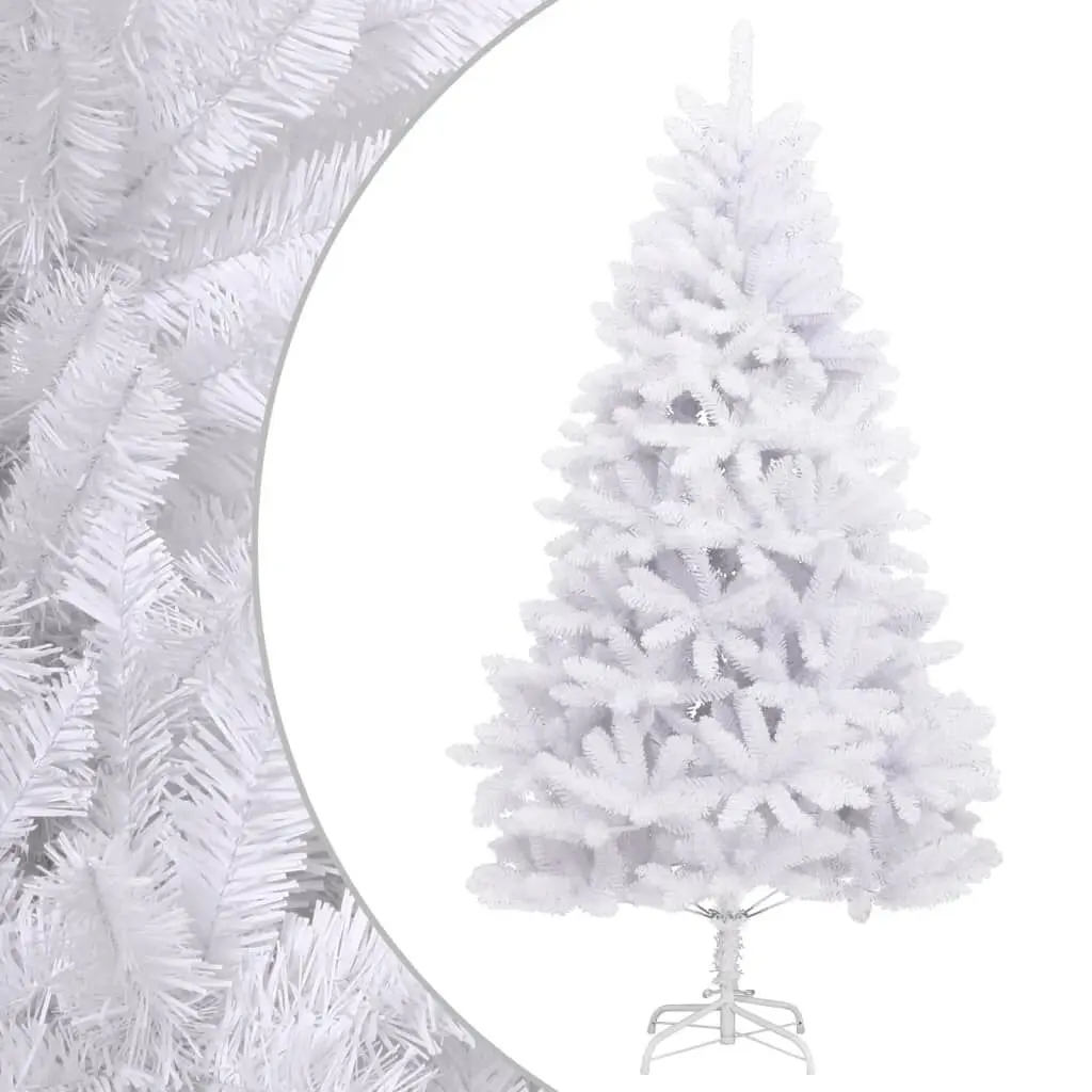 Artificial Hinged Christmas Tree Stand White 82.7 Inches Extra Large Flocked Holiday Tree