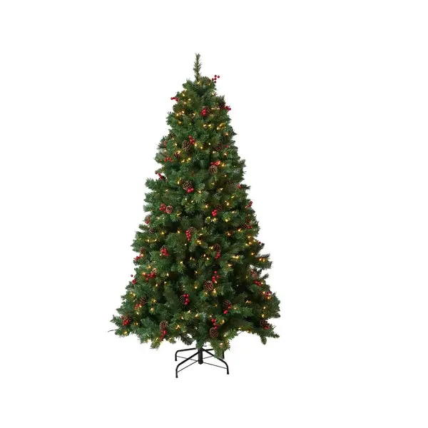 Santas Forest 27766 Prelit Scotch Pine Christmas Tree Green Artificial Tree