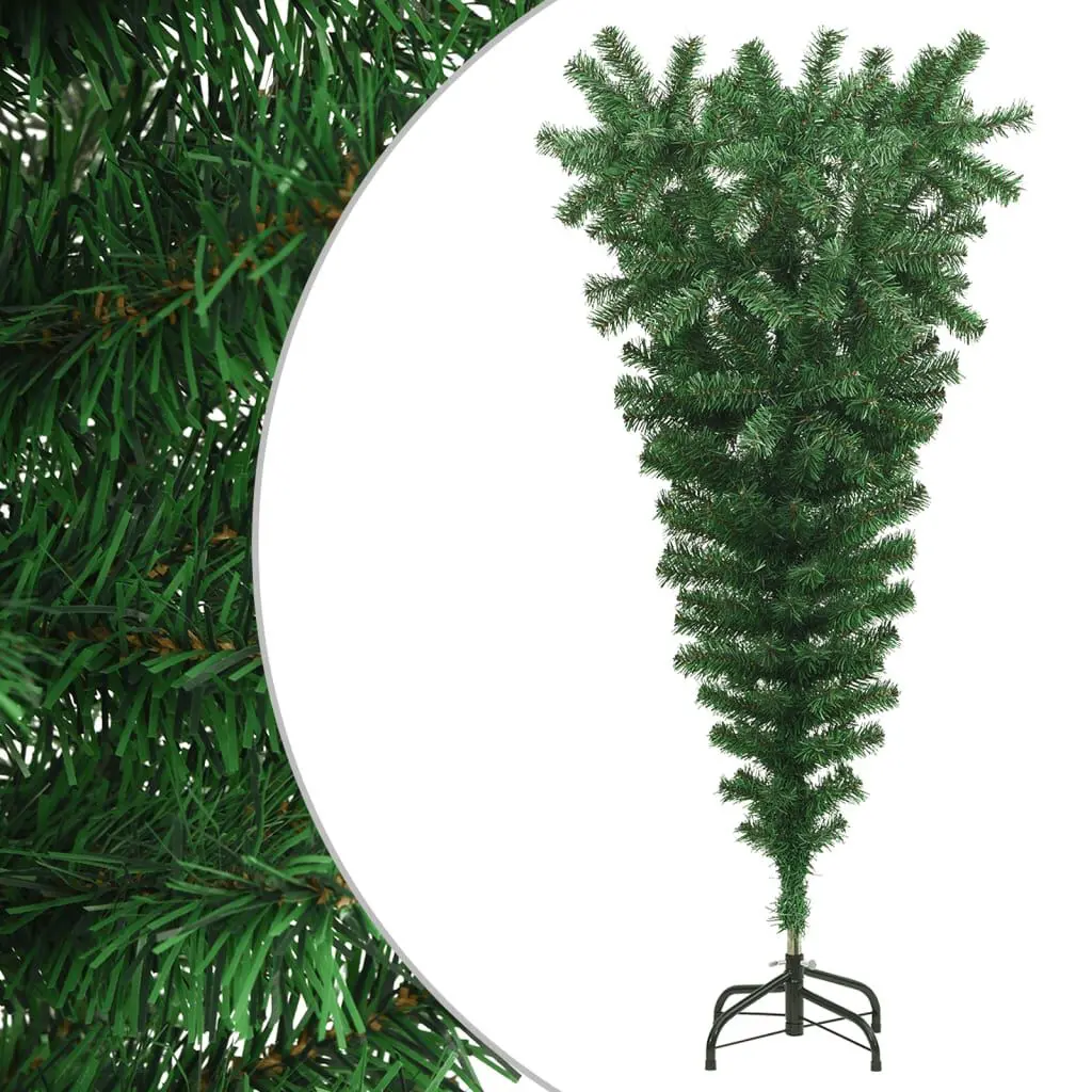 Upside Down Artificial Christmas Tree 5 Feet Green Stand Holiday Decor
