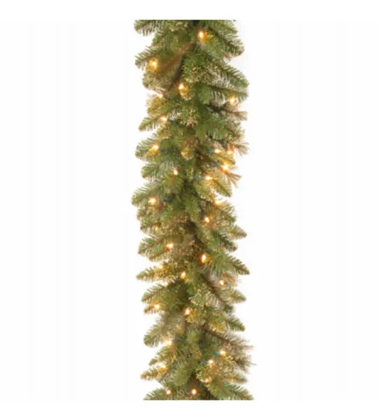 Holiday Wonderland Christmas Golden Bristle Artificial Garland TGLB1-300-9A
