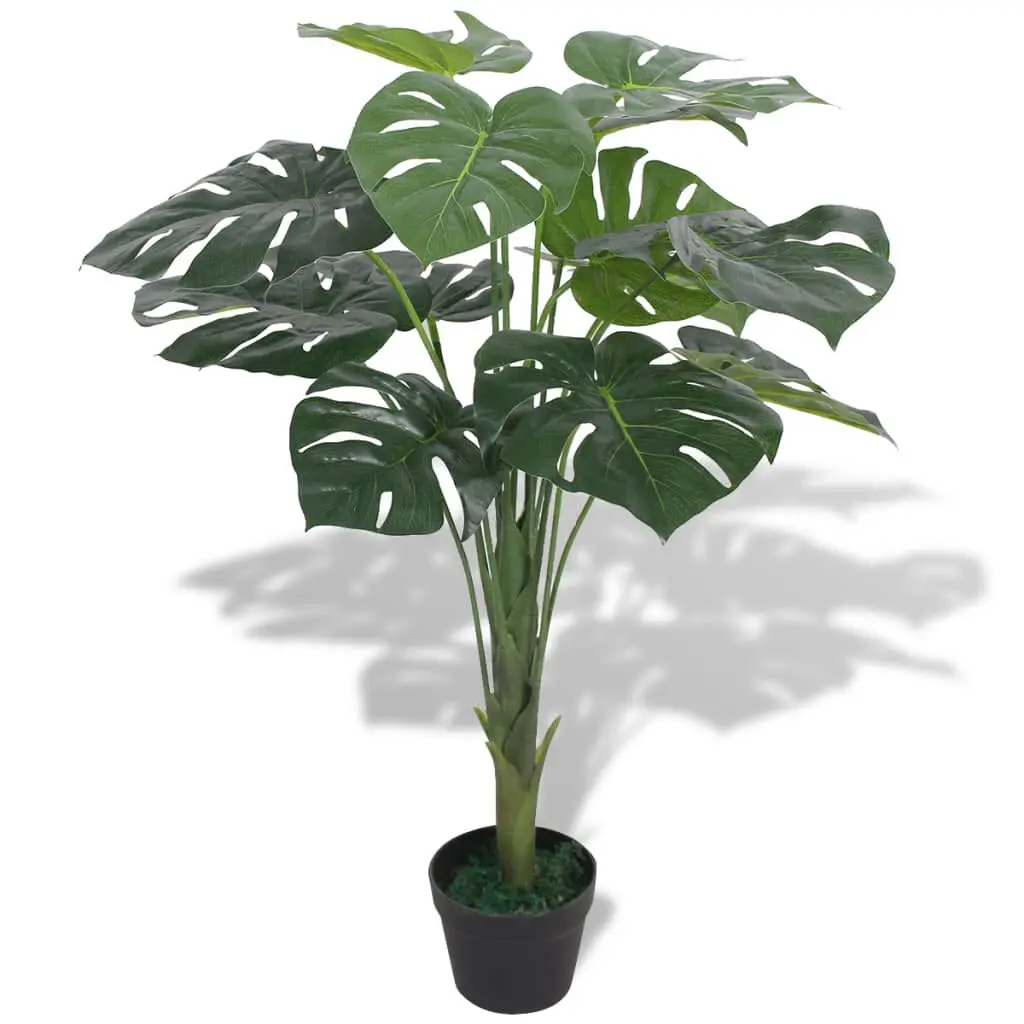 Artificial Monstera Plant Pot 27.6 Inches Green Fake Plant Decor