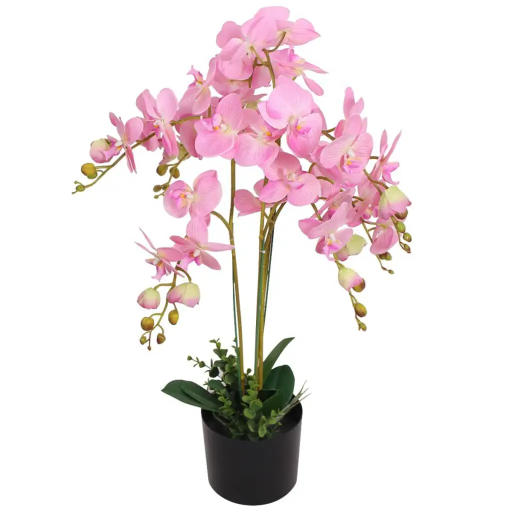 Artificial Orchid Plant Pot 29.5 Inch Pink Home Decor Fake Flowers