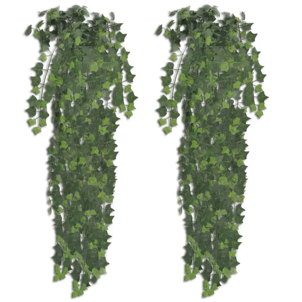 2 pcs Green Artificial Ivy Bush 35 Inches Fake Plants Home Decor