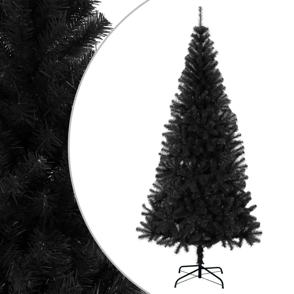 Artificial Christmas Tree 8 ft Black PVC Stand Holiday Decor