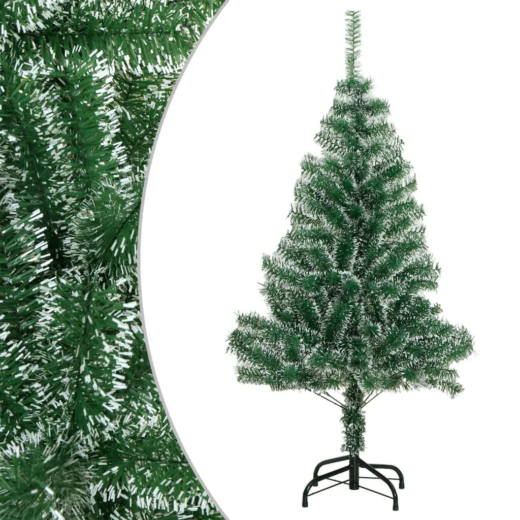 Artificial Christmas Tree Flocked Snow Green 59.1 Inches Holiday Decor