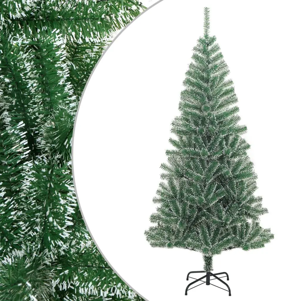 Artificial Christmas Tree Flocked Snow Green 82.7 Inches Holiday Decor