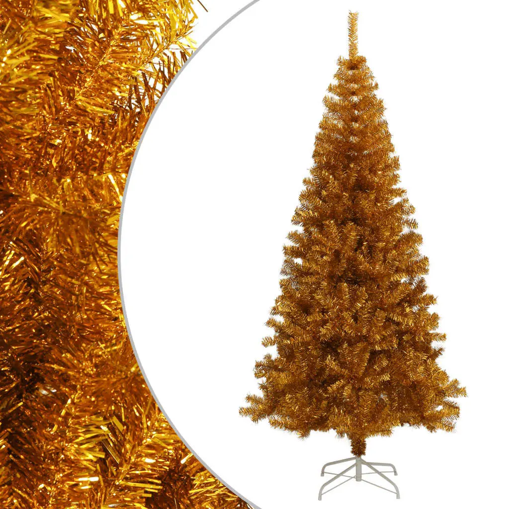 Artificial Christmas Tree Stand Gold 6 ft PET Holiday Decor