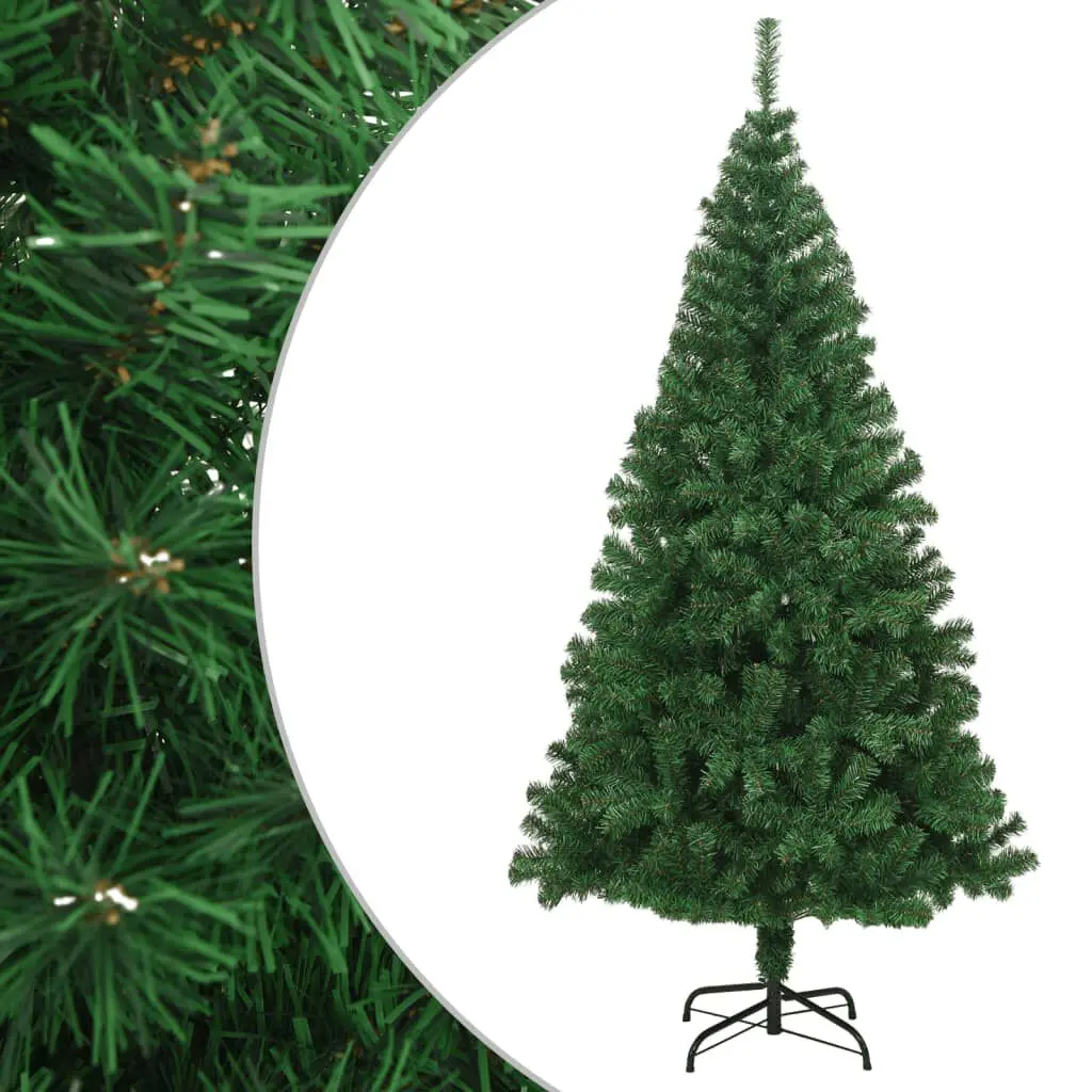 8 ft Artificial Christmas Tree Thick Branches Green PVC Holiday Decor