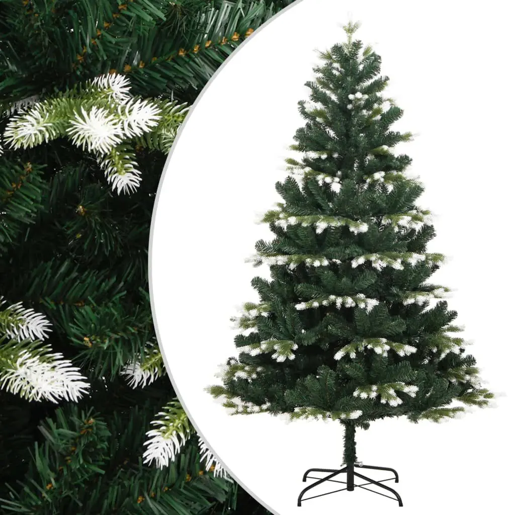 Artificial Hinged Christmas Tree Flocked Snow 59.1 Inches Easy Setup