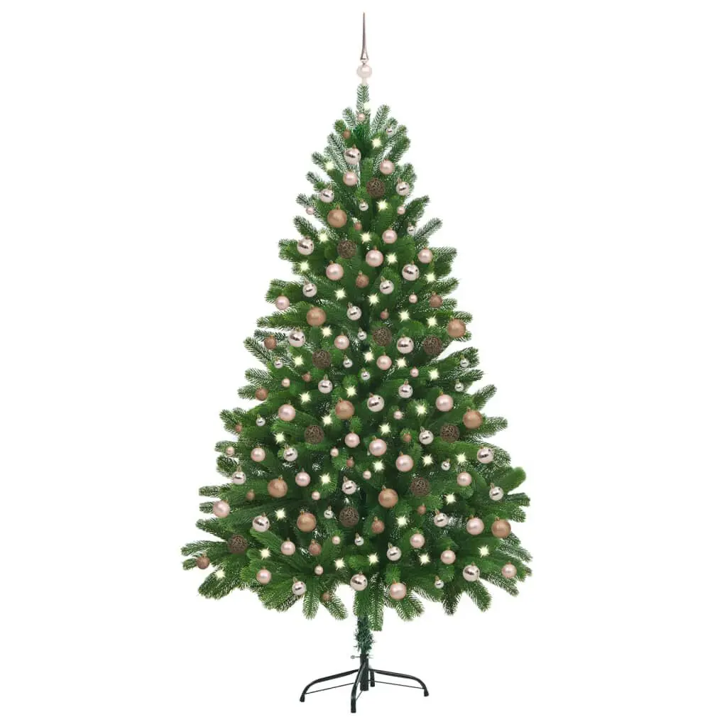 Artificial Pre-lit Christmas Tree 82.7 Green Ball Set Holiday Decor