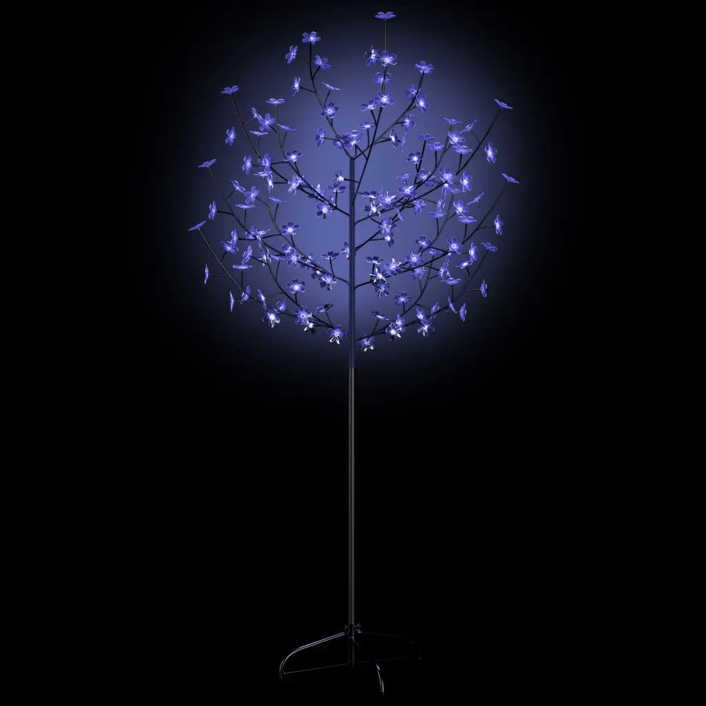 Christmas Tree 120 LEDs Blue Light Cherry Blossom 5 ft Artificial Tree