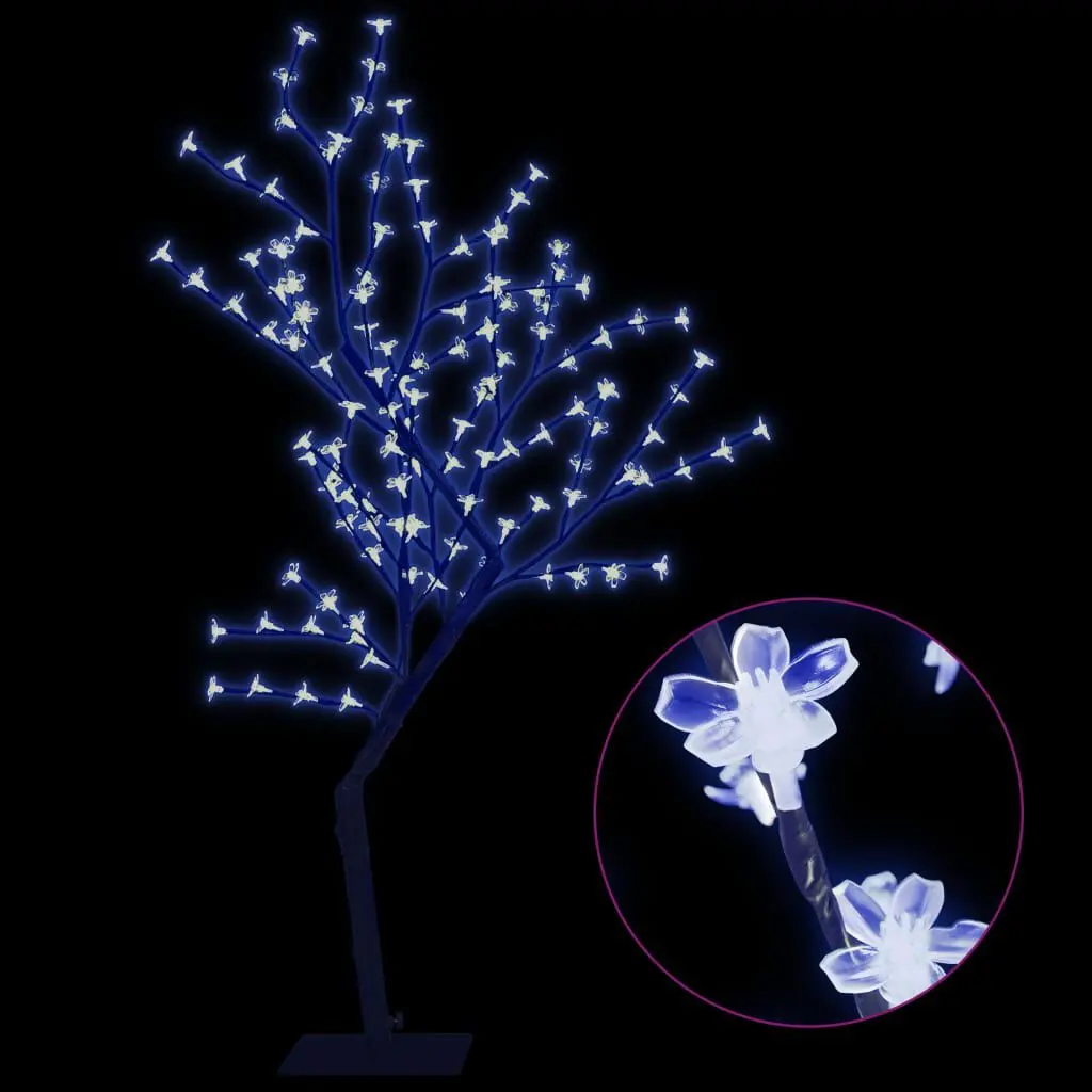 Christmas Tree 128 LEDs Blue Light Cherry Blossom 4 ft Artificial Tree