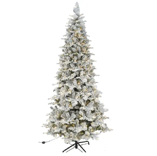 Santas Forest 29780 Prelit Snowy Nobel Christmas Tree 8 Feet White Artificial Tree Santa's Forest