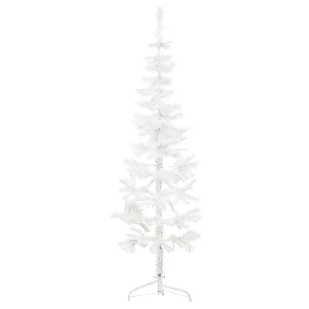 Slim Artificial Half Christmas Tree Stand White 4 ft Holiday Decor