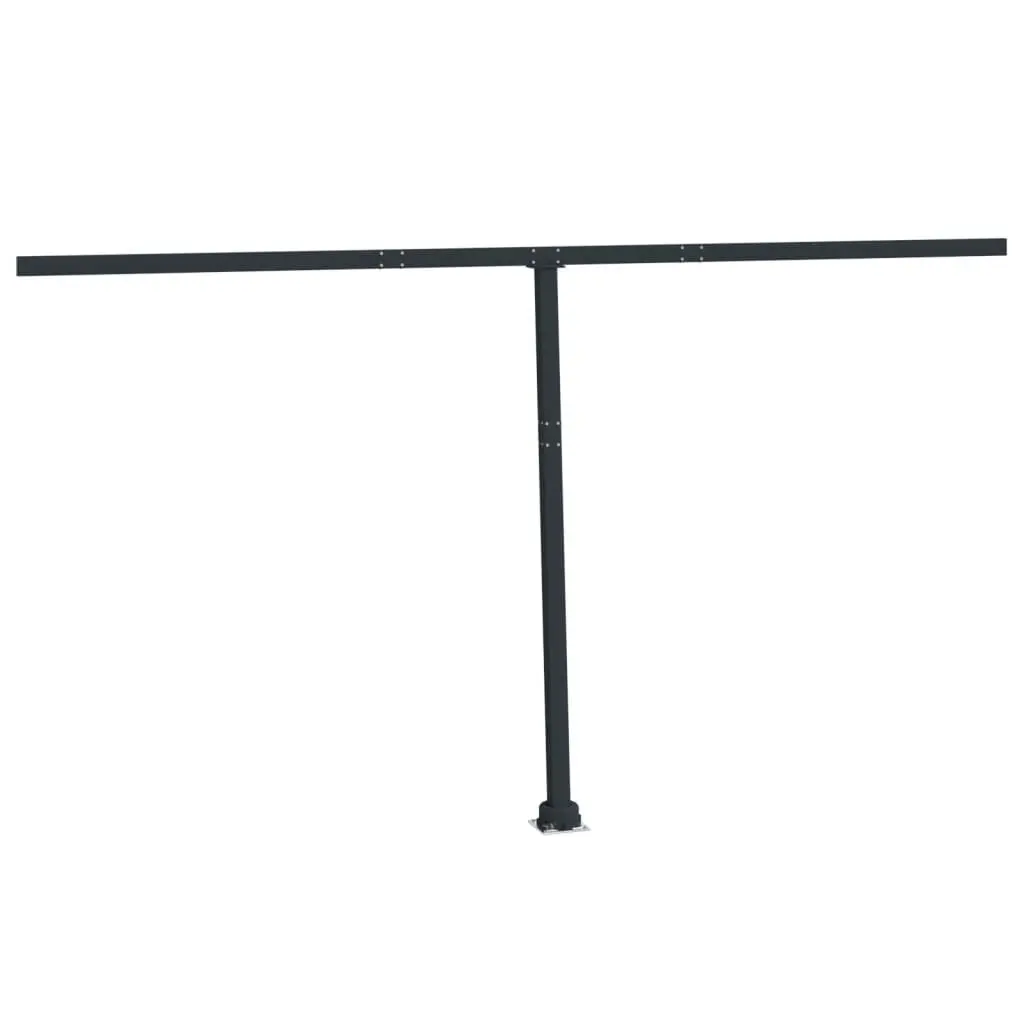 Awning Post Set Anthracite 177.2x96.5 Inches Iron Support Frame