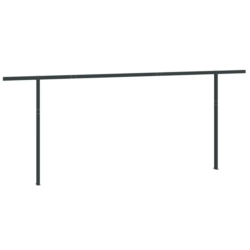 Awning Post Set Anthracite 236.2x96.5 Inches Iron Support Frame