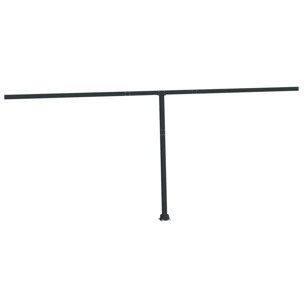 Awning Post Set Anthracite 236.2x96.5 Inches Iron Frame Patio and Garden