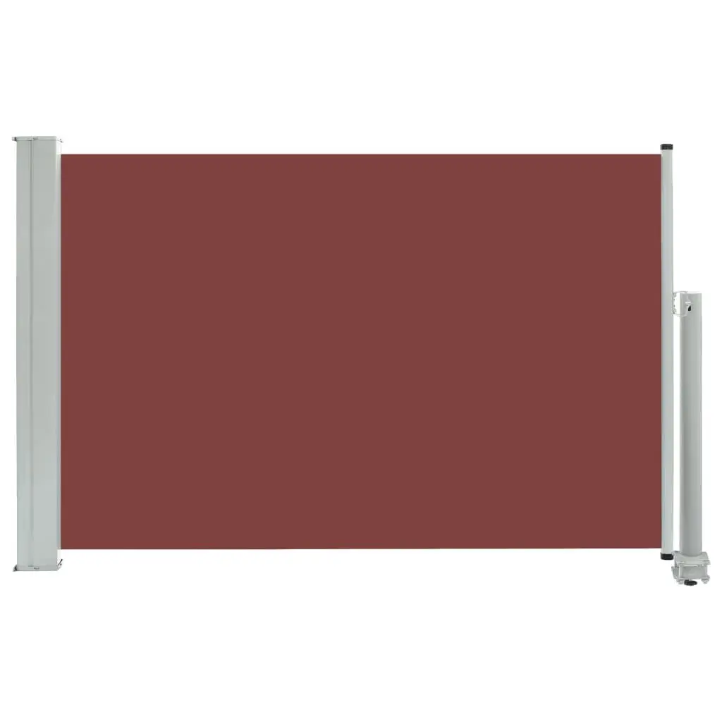 Patio Retractable Side Awning 23.6x118.1 Inches Brown Outdoor Sun Shade