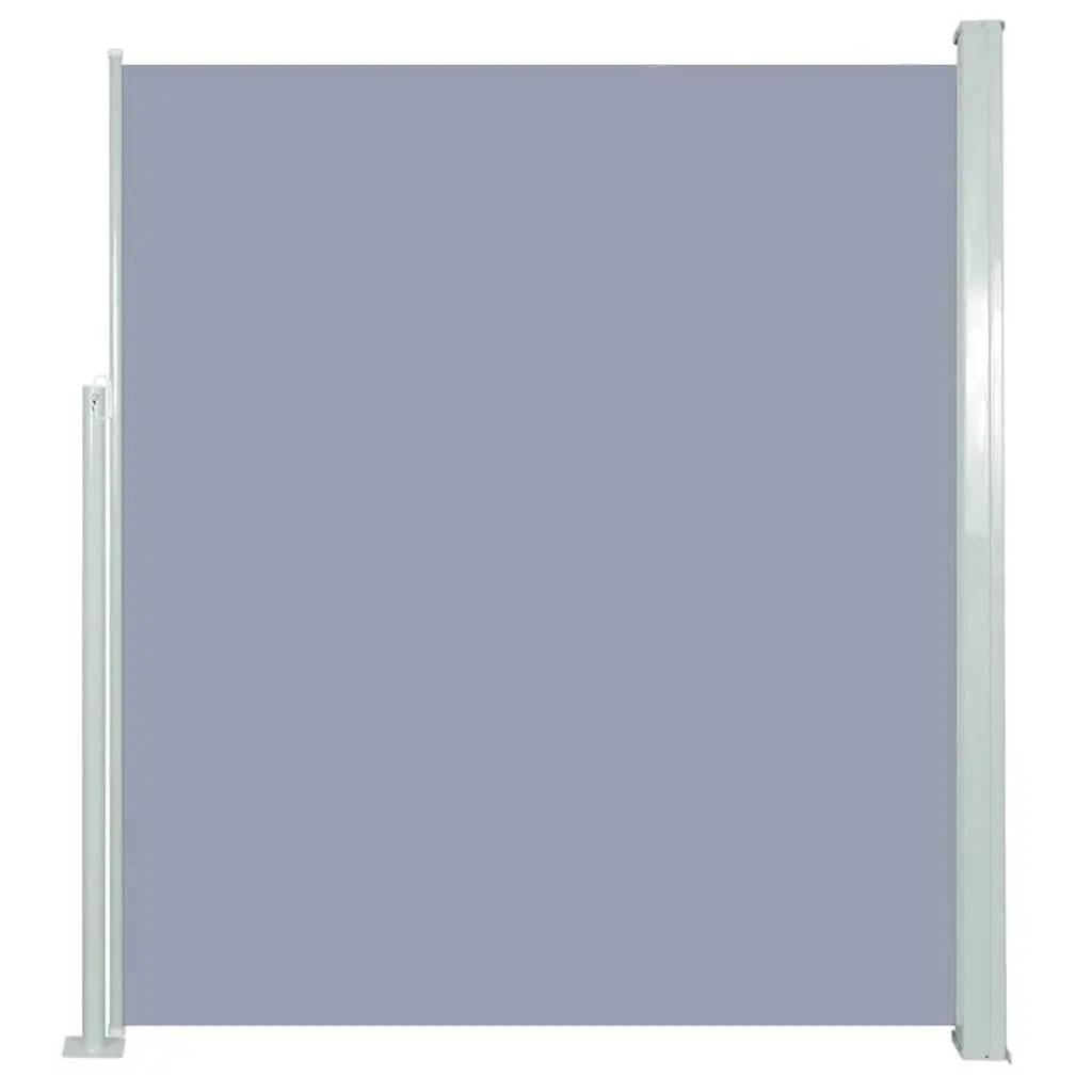 Retractable Side Awning 63x196.9 Inches Gray Outdoor Sun Shade
