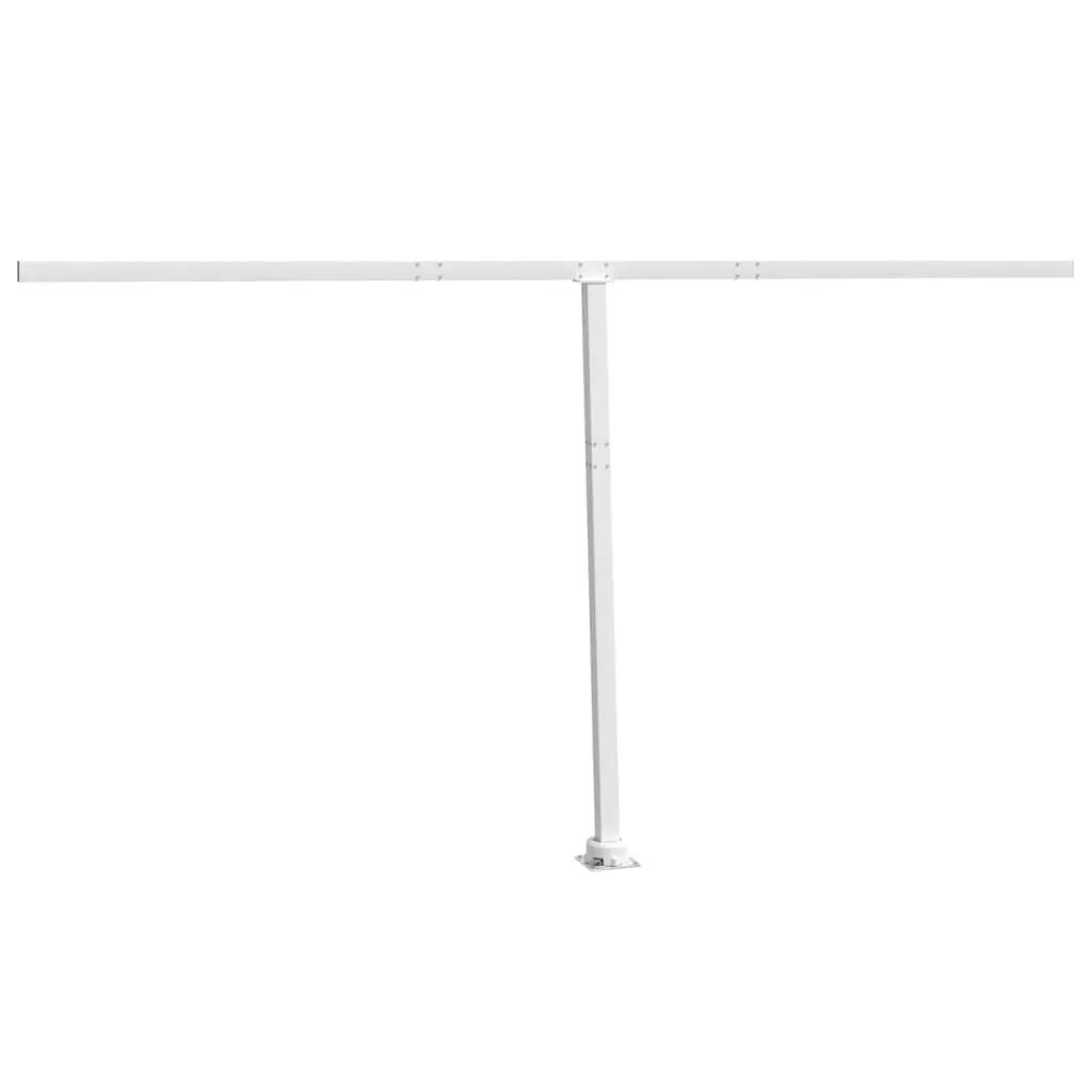 Awning Post Set White 177.2x96.5 Inches Iron Outdoor Patio and Garden