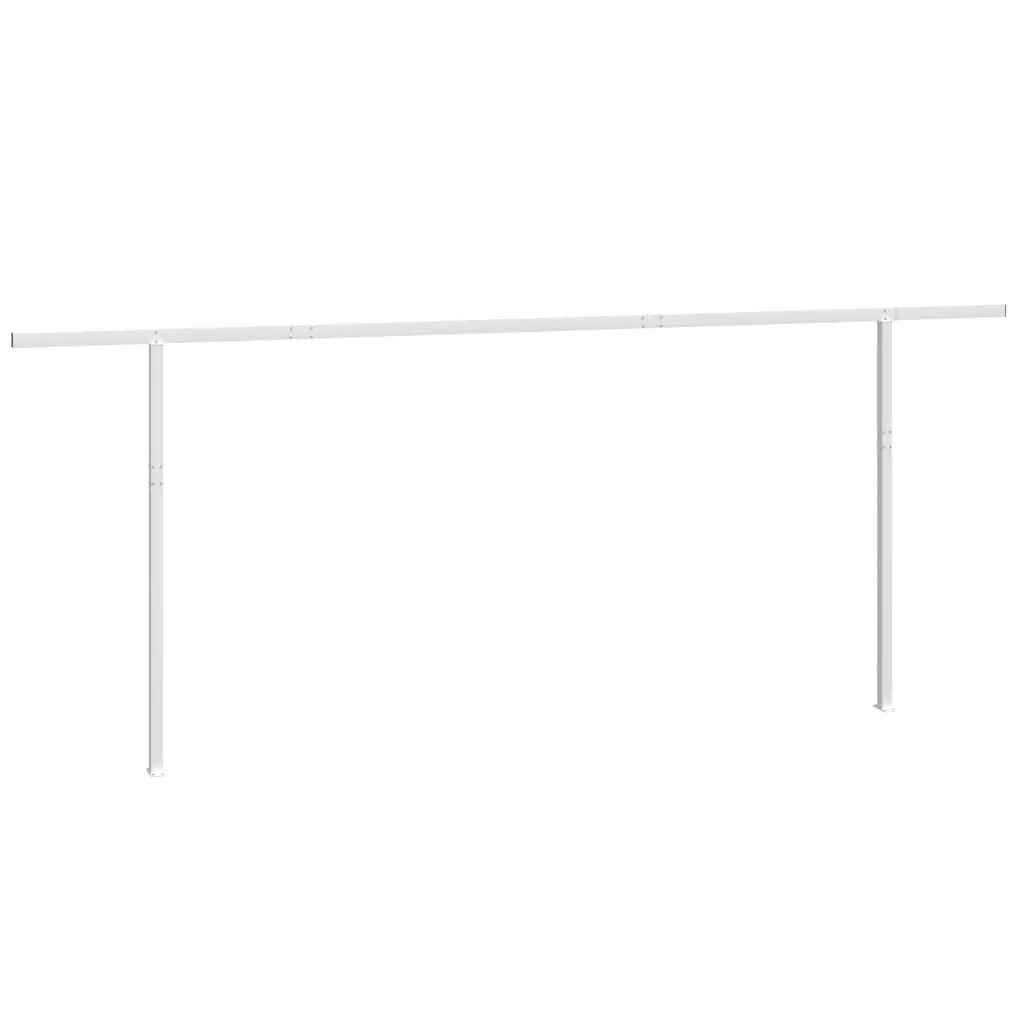 Awning Post Set White 236.2x96.5 Inches Iron Outdoor Canopy