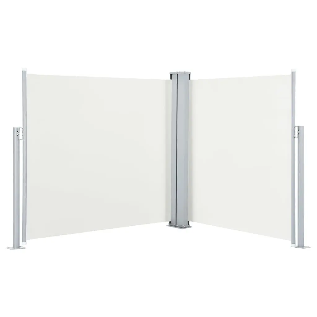 Retractable Side Awning Cream 47.2x236.2 Inches Outdoor Patio Shade