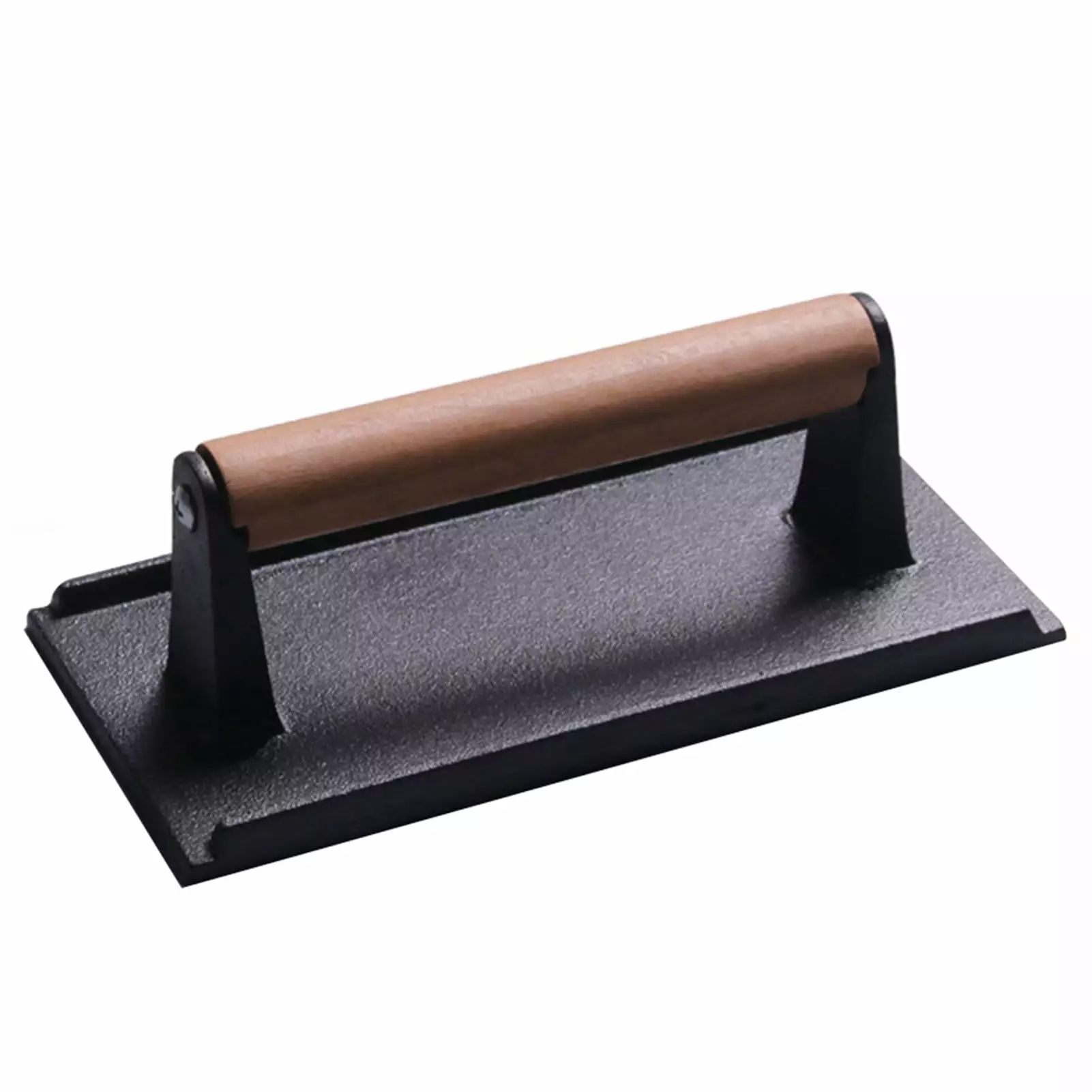 wirlsweal Heavy-duty Cast Iron Bacon Press Wooden Handle Ideally Cooked Meat Square