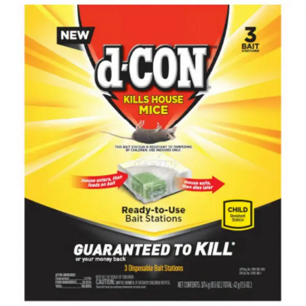 d-CON Disposable Corner Fit Bait Stations Mice Control, 3 Count