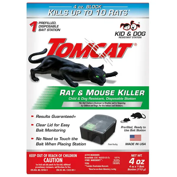 Tomcat Rat & Mouse Killer Child & Dog Resistant Disposable Station Safe Pest Control