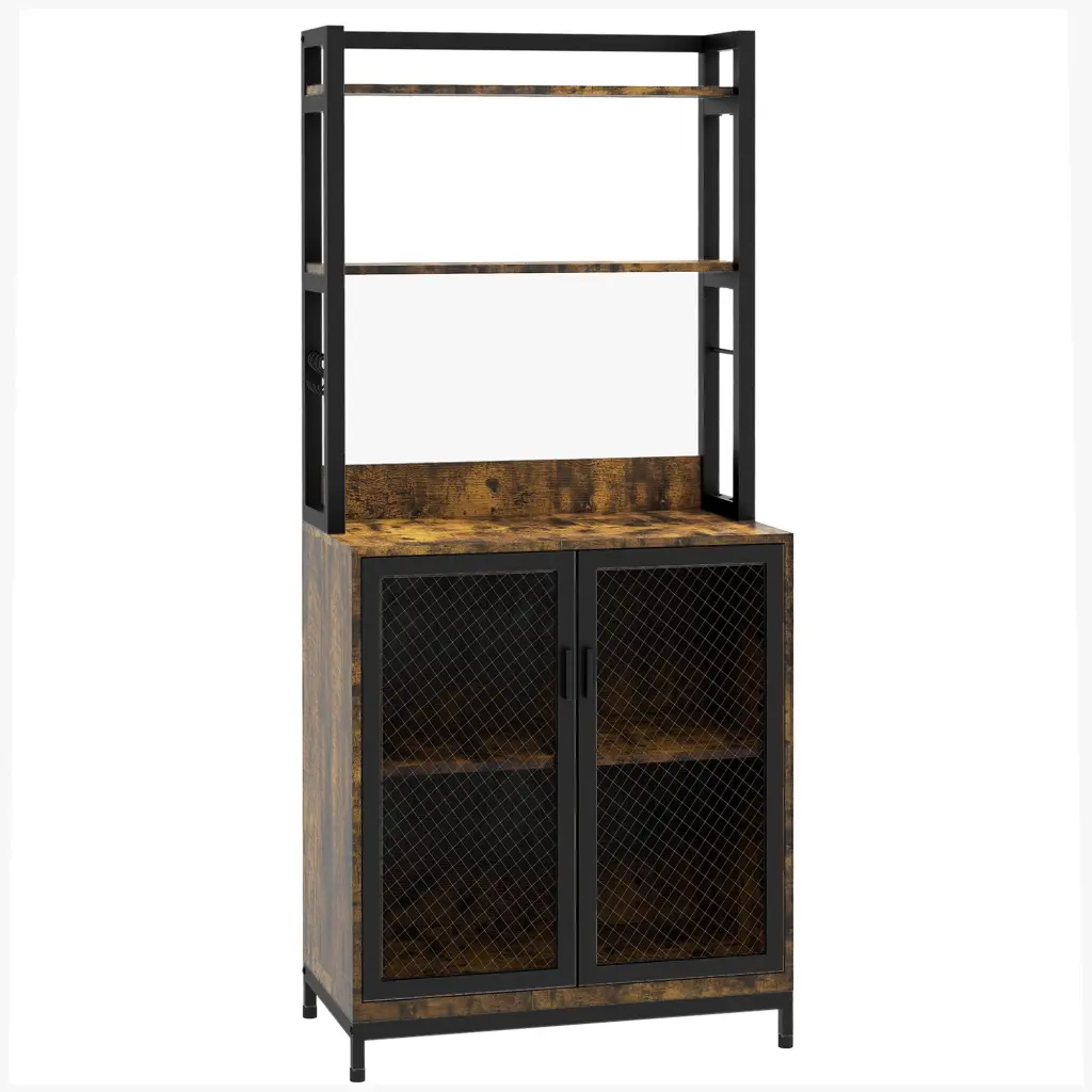 Kitchen Bakers Rack Oven Stand Coffee Bar Customizable Shelves aosom business