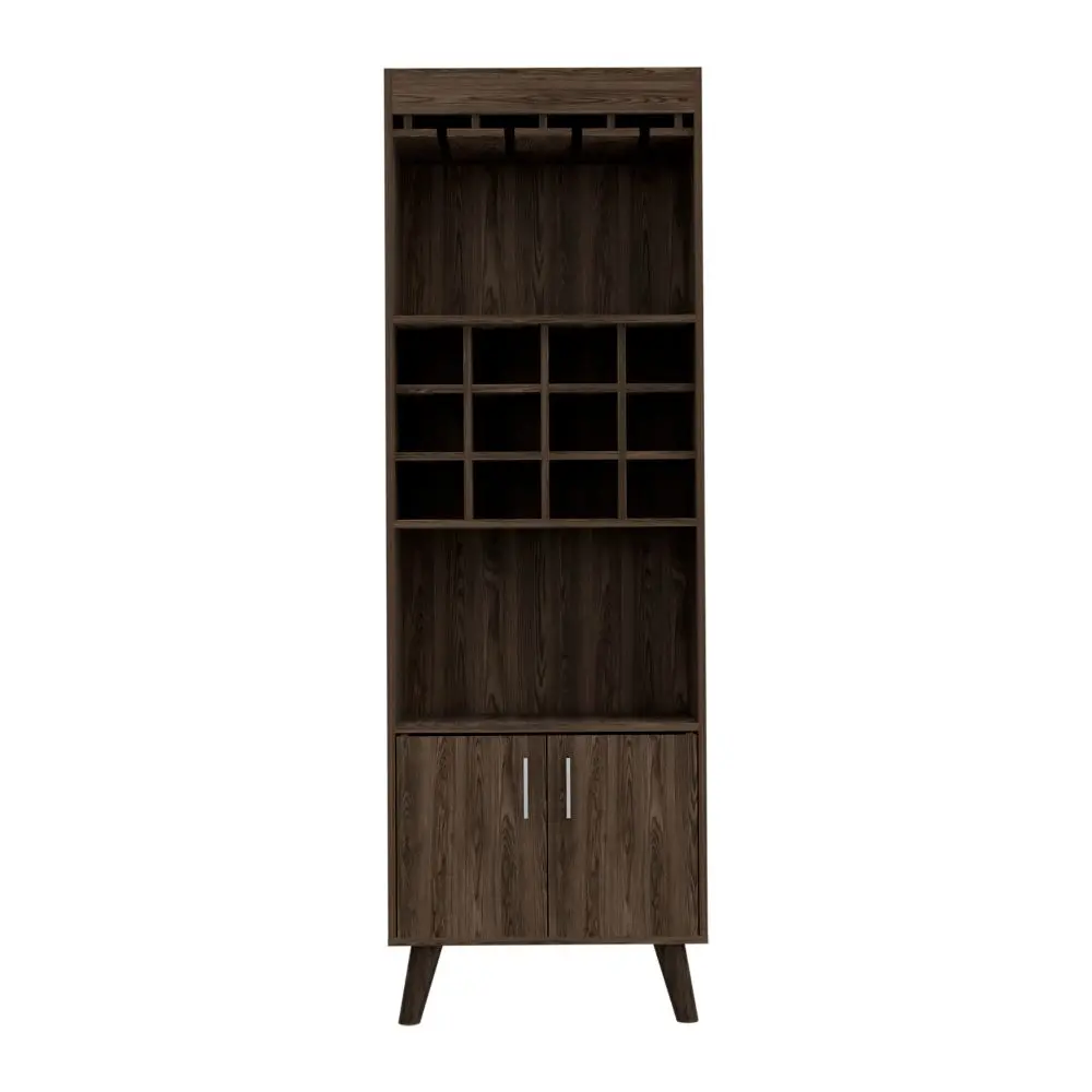 Bar Cabinet Bull Living Room Dark Walnut Walnut Particle Board Modern Storage treevol furniture