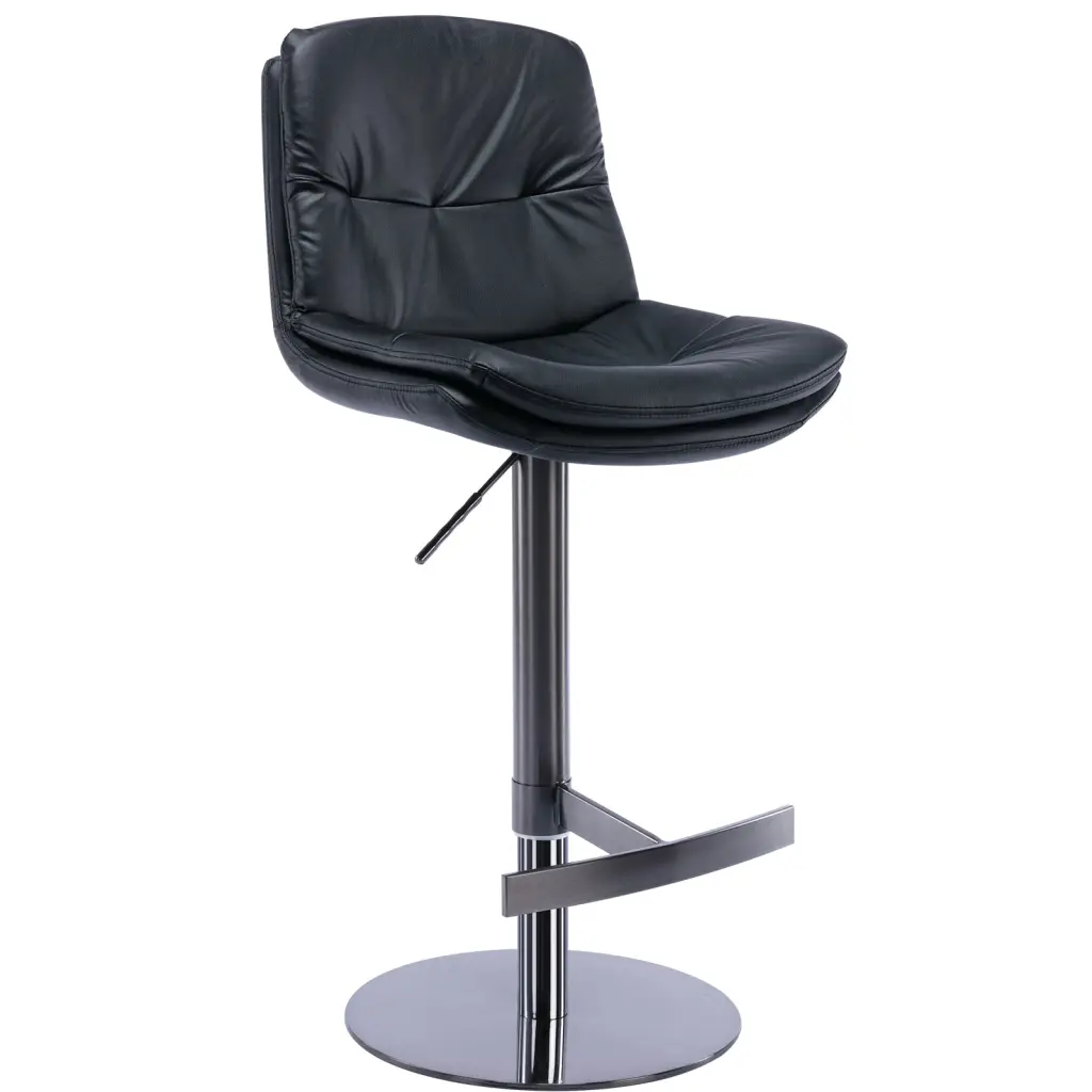 Swivel Black Barstool Customizable Height Kitchen Counter Bar Dining ayulife
