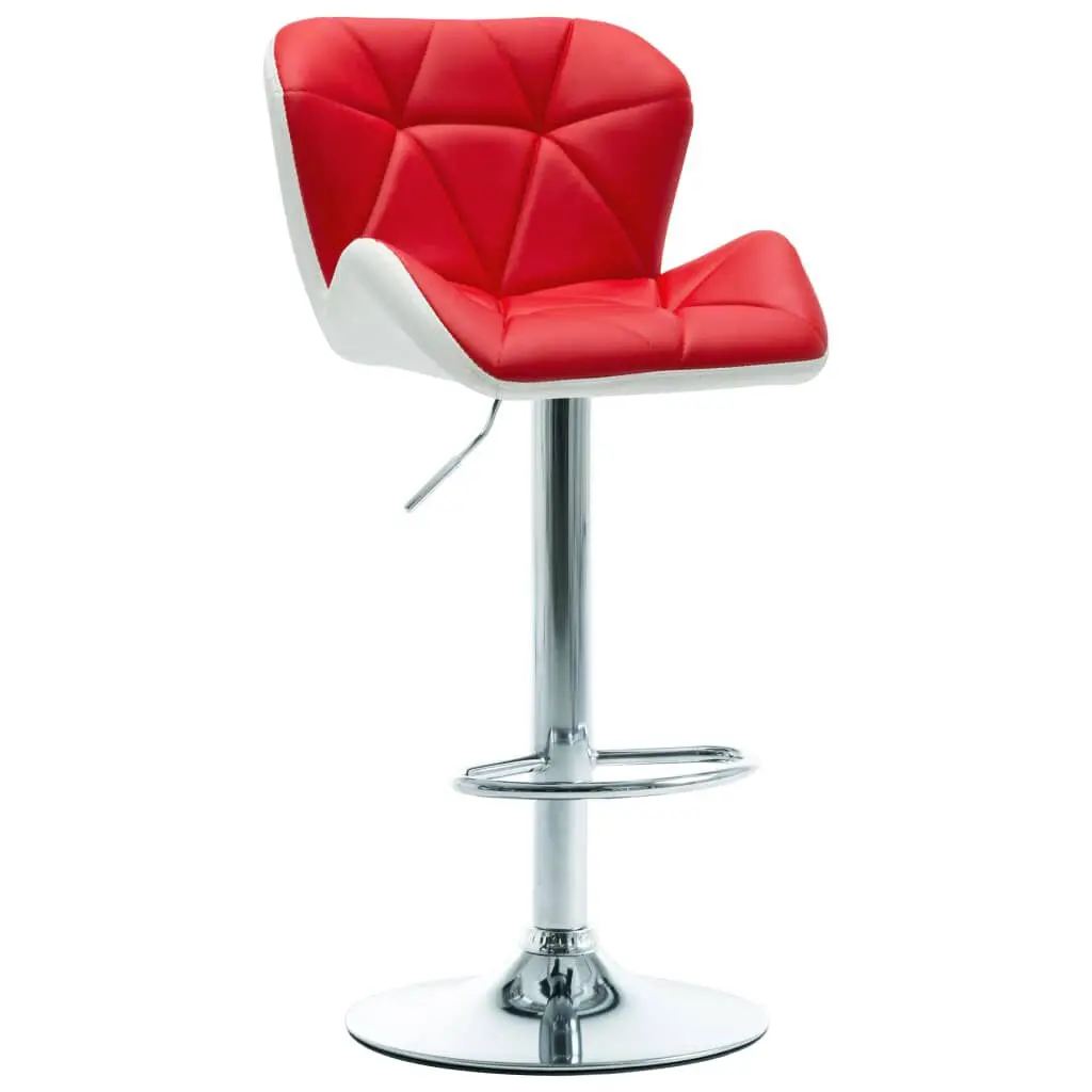 Bar Stool Red Faux Leather Modern Kitchen Counter Stool