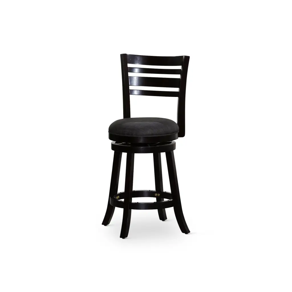 24 Inch Counter Height Swivel Stool Espresso Finish And Charcoal Fabric dty home