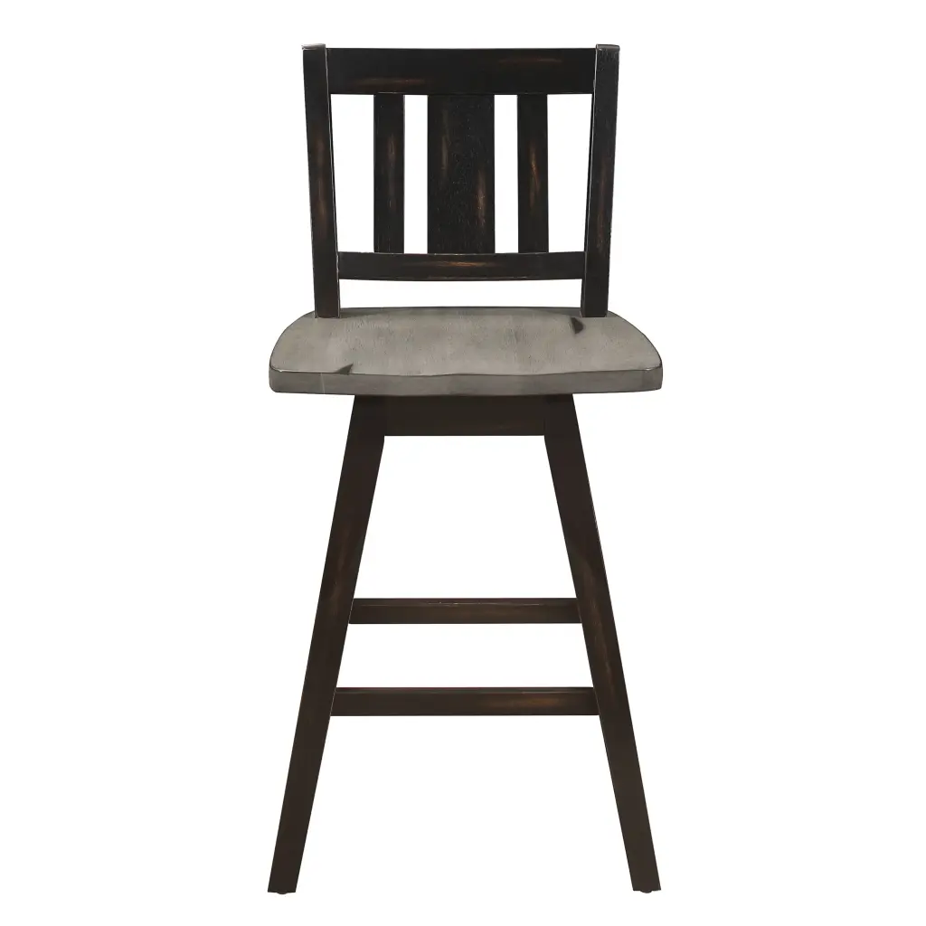 Counter Height Chairs Set 2 Black Gray 360 Degree Swivel Bar Stools kanepe
