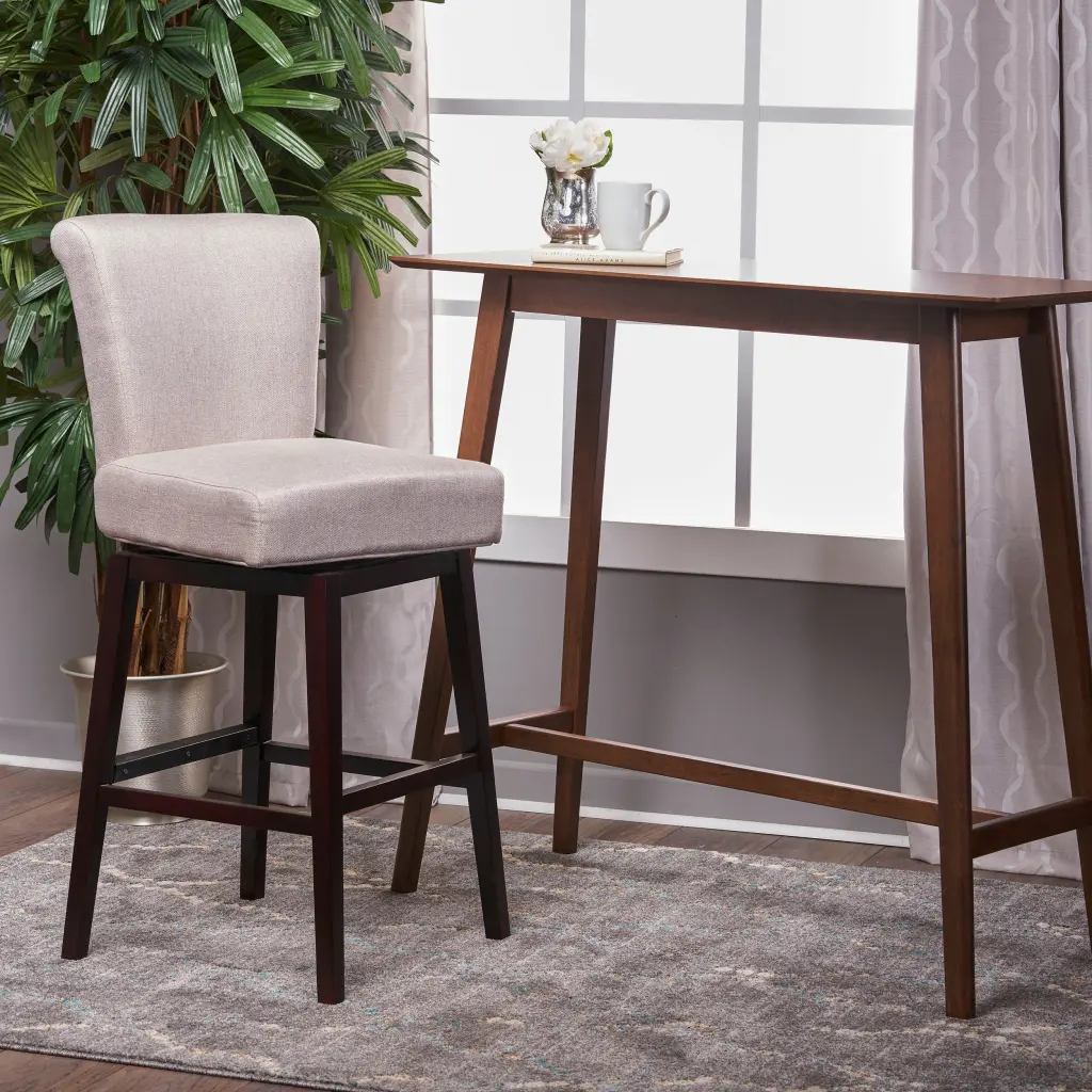 Swivel Bar Stool Linen Material nh-onfind