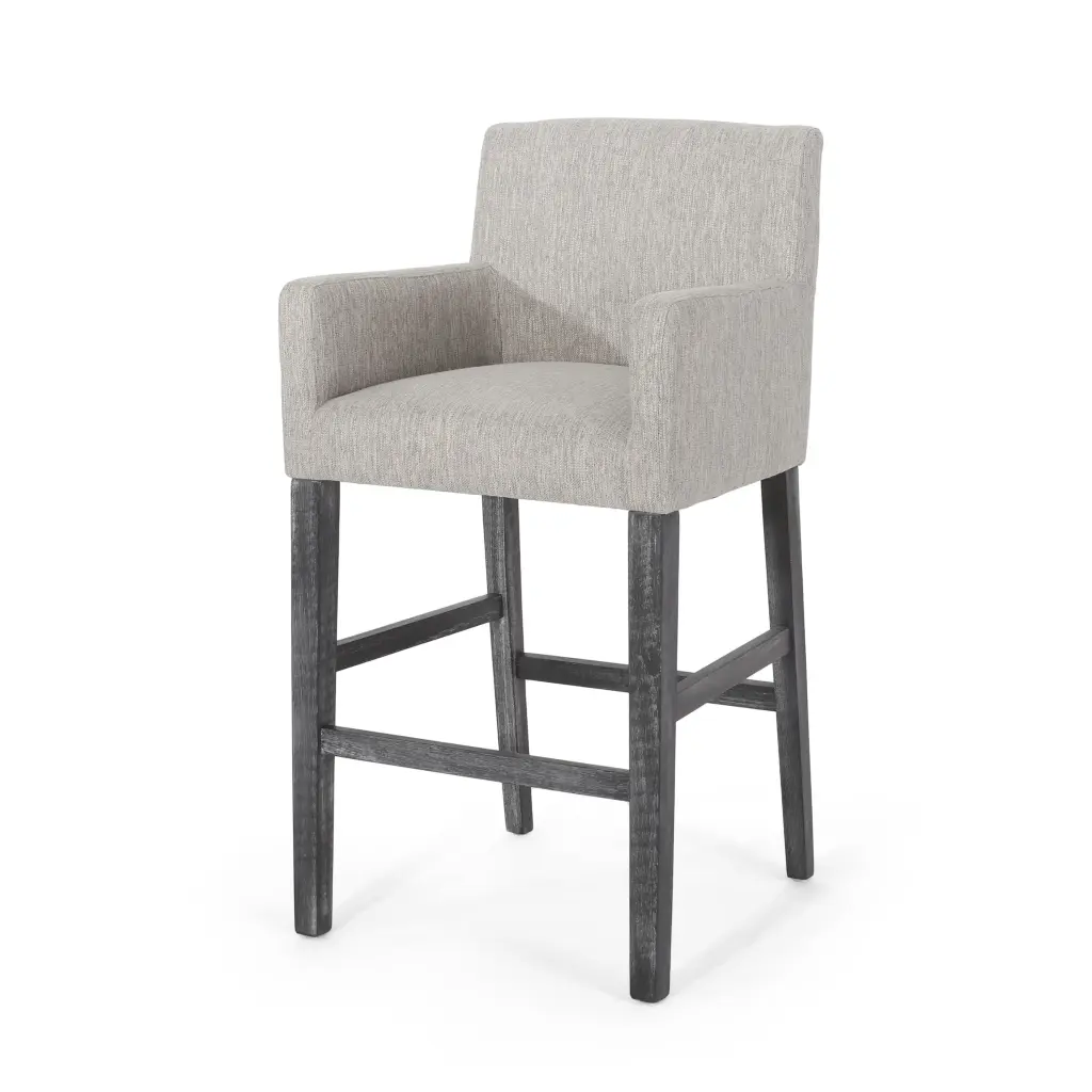 Upholstered 30.5 Inch Counter Stools Light Gray Modern Kitchen Bar Stools nh-onfind