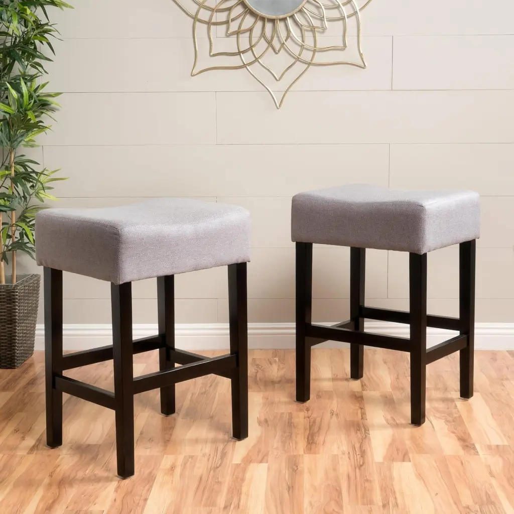 Zuma KD Backless Counter Stool Grey Wood Water-resistant Material nh-purenest