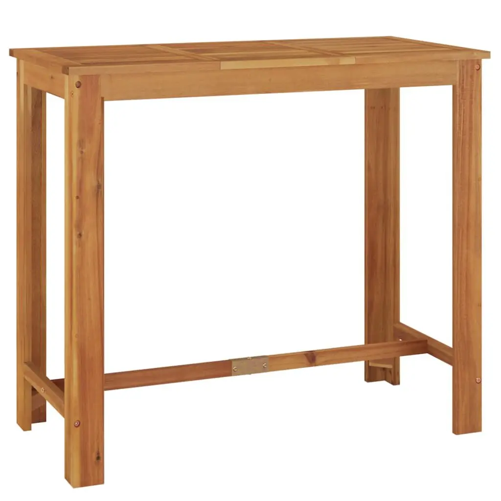 47.2x23.6x41.3 Inch Solid Wood Acacia Patio Bar Table Outdoor Pub Height Dining Table