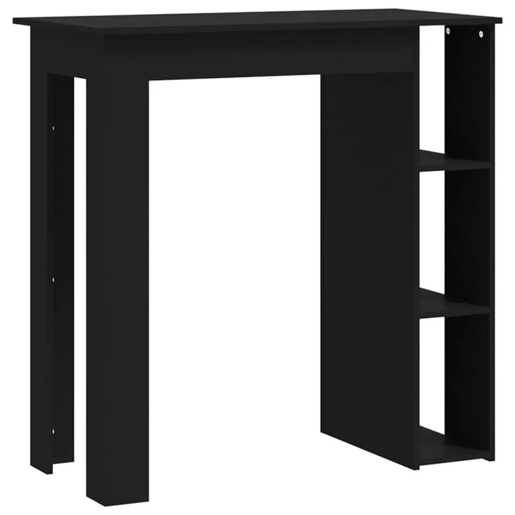 Bar Table Shelf Black 40.2x19.7x40.7 Inches Engineered Wood Modern Furniture