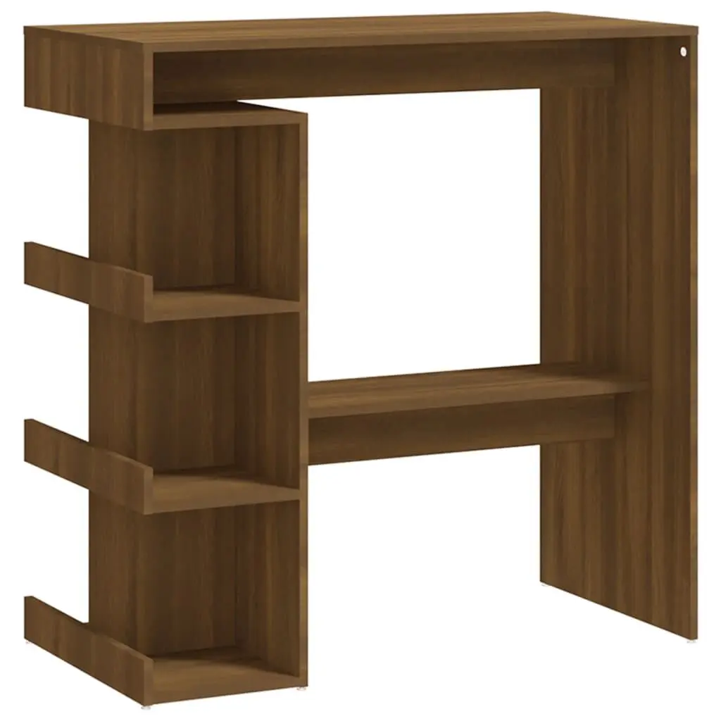 Bar Table Storage Rack Brown Oak 39.4x19.7x40 Inches Engineered Wood