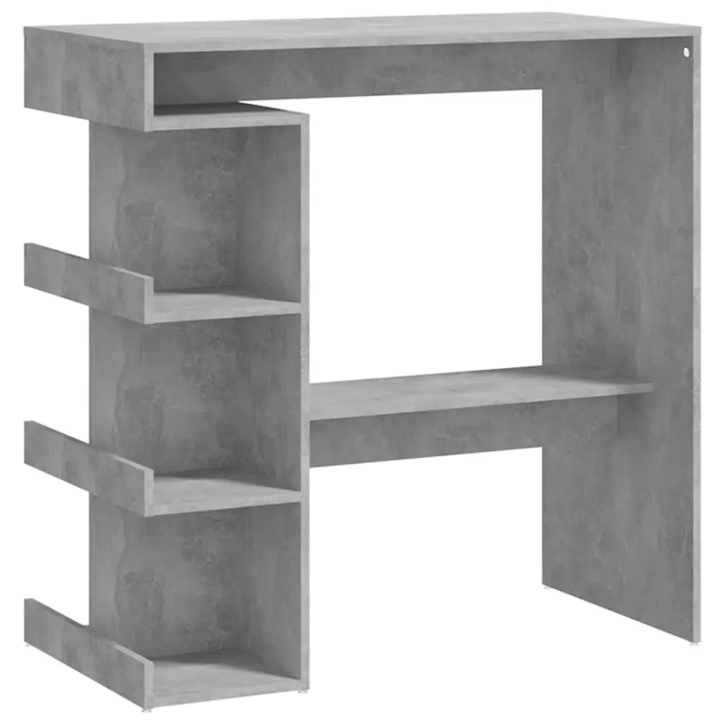 Bar Table Storage Rack Concrete Gray 39.4x19.7x40 Inches Engineered Wood