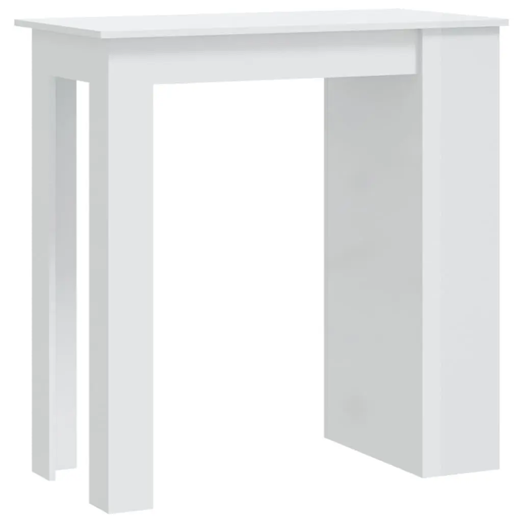 Bar Table Storage Rack High Gloss White 40.2x19.7x40.7 Inches Kitchen Furniture