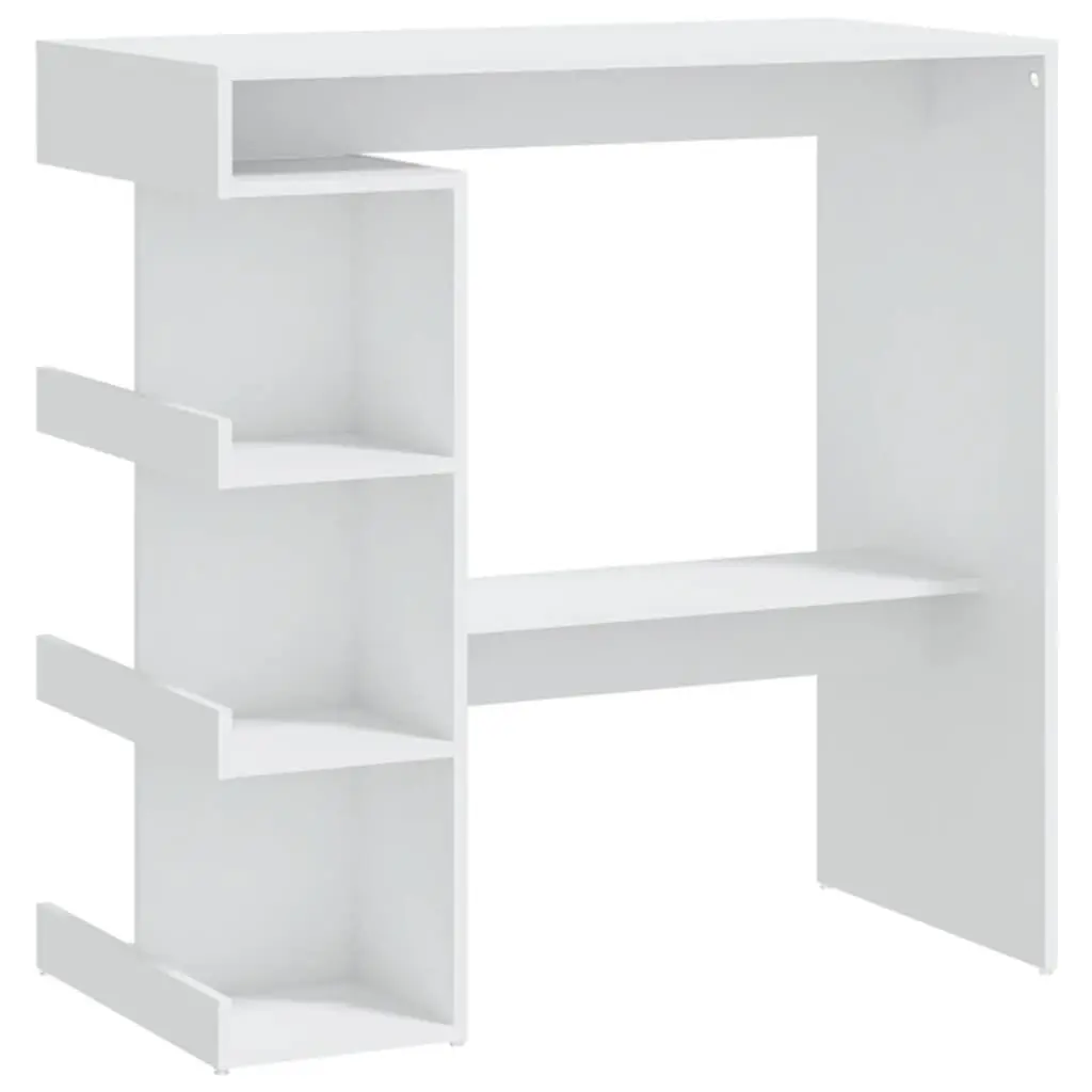 Bar Table Storage Rack White 39.4x19.7x40 Inches Engineered Wood
