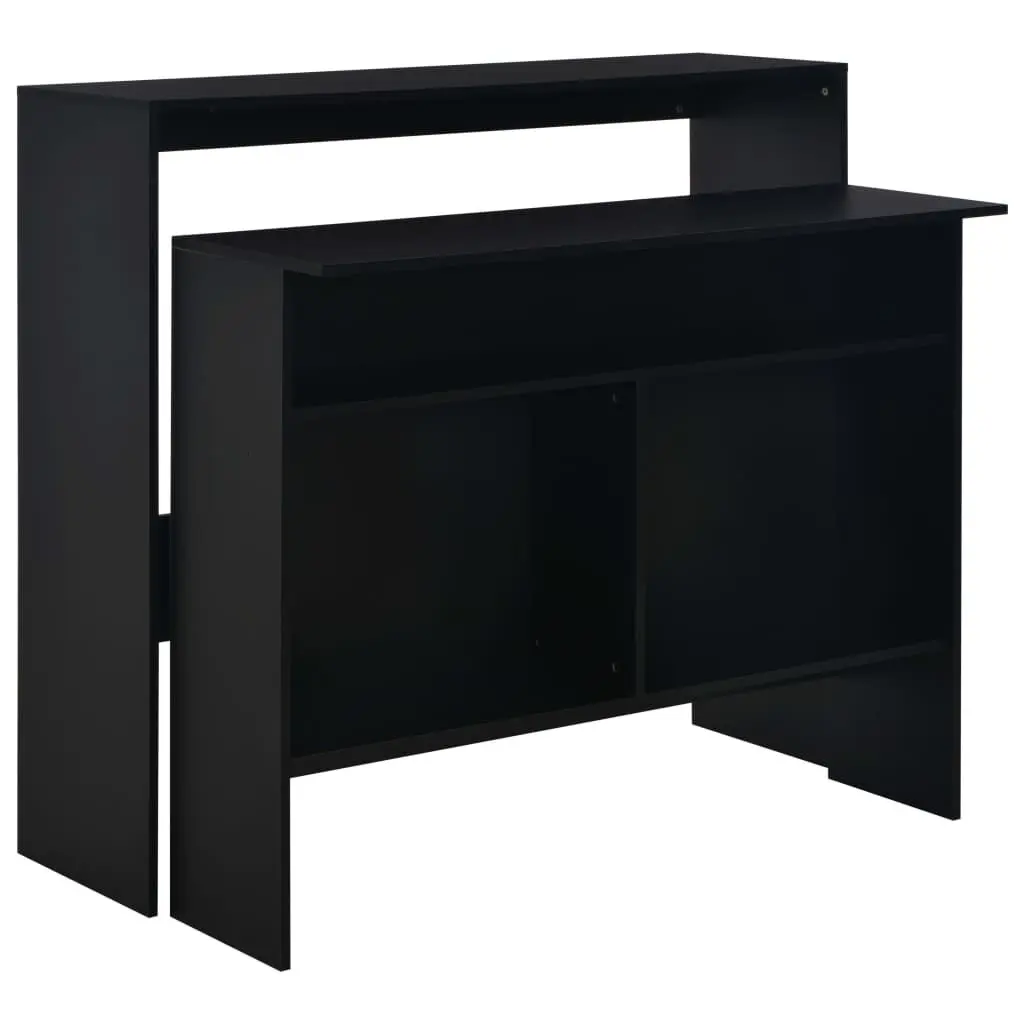 Bar Table 2 Table Tops Black 51.2x15.7x47.2 Inches Adjustable Counter Height