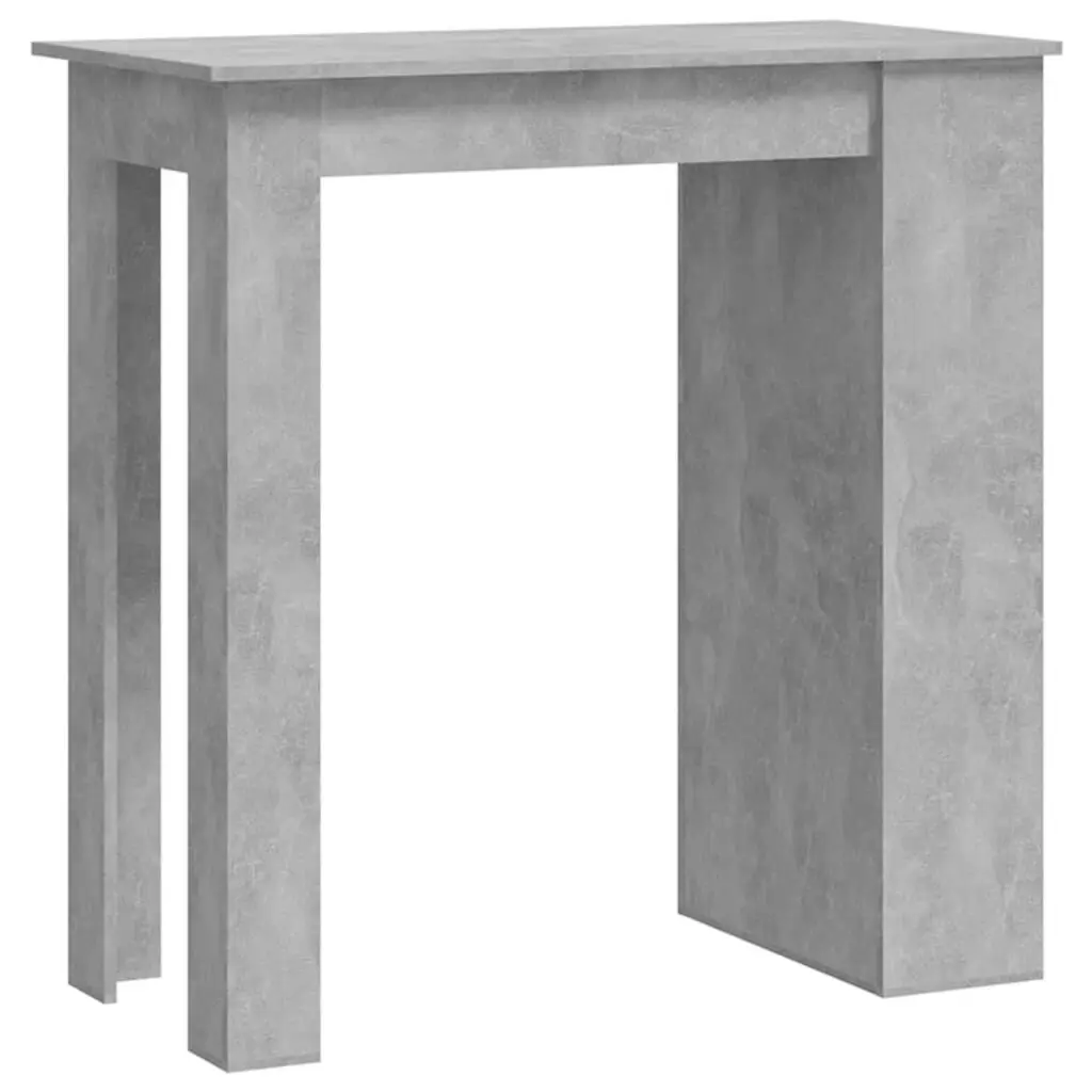 Concrete Gray Bar Table Storage Rack 40.2x19.7x40.7 Inch
