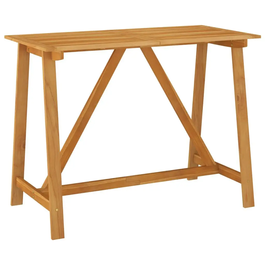Patio Bar Table 55.1x27.6x40.9 Inches Solid Acacia Wood Outdoor Bar Furniture