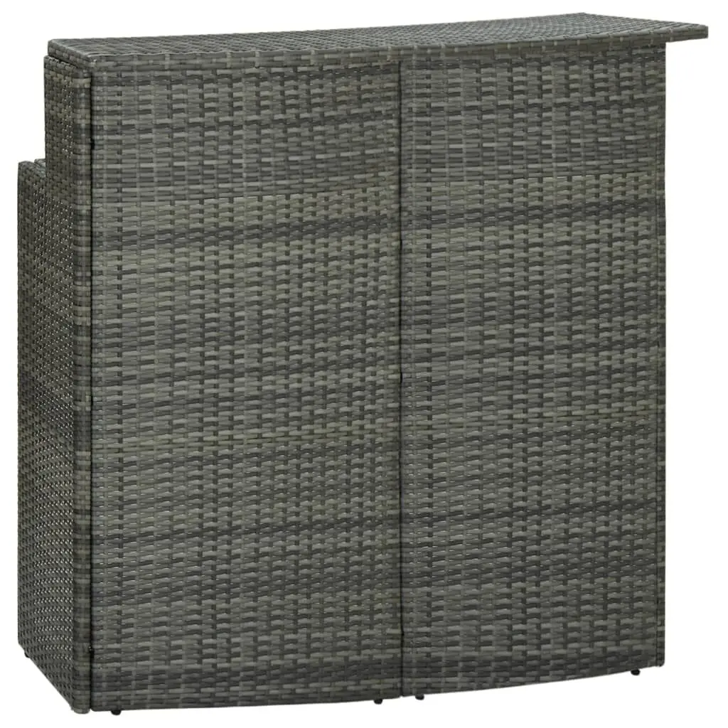 Patio Bar Table Gray 47.2 Inch Poly Rattan Outdoor Furniture