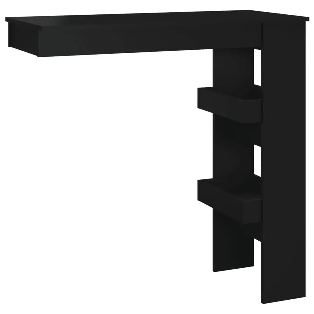 Wall Bar Table Black 40.2x17.7x40.7 Inches Engineered Wood Modern Home Decor